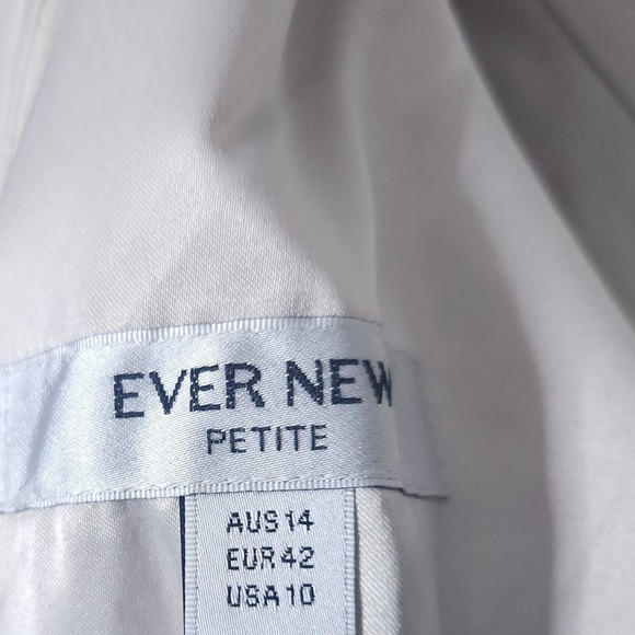 EVER NEW Henley Puff Sleeve Mini Dress Size US 10 Petite Stone Vegan Leather - Picture 9 of 10